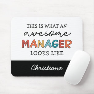 Personalized Retro Awesome Manager Funny Mouse Pad
