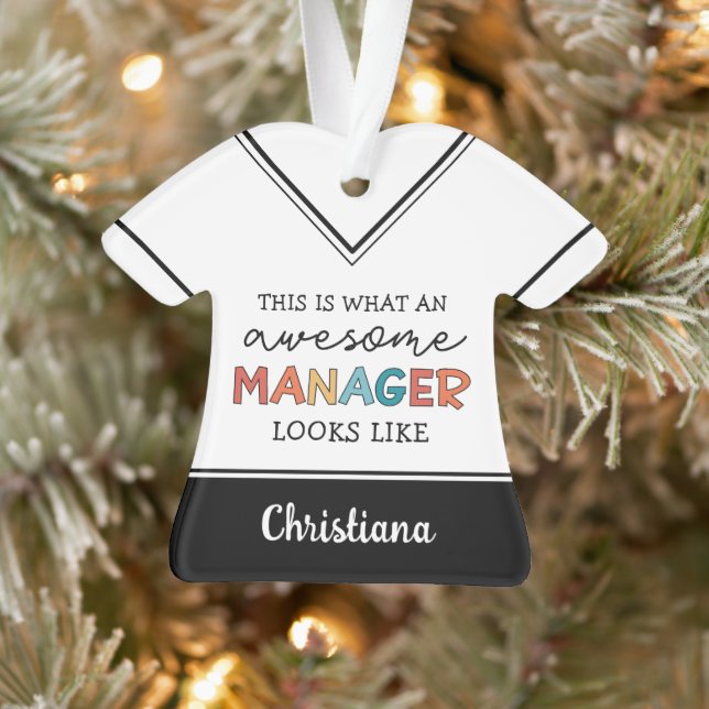 Personalized Retro Awesome Manager Funny Ornament (Tree)