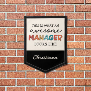 Personalized Retro Awesome Manager Funny Pennant