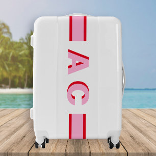Personalized Retro Bachelorette Monogram Luggage