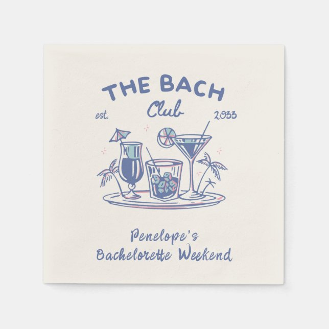 Personalized Retro Bachelorette Party Napkins Bulk (Front)
