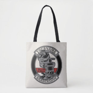 Personalized Retro BarberShop Barber Chair Salon Tote Bag