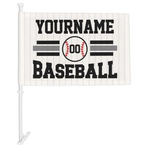 Personalized Retro Baseball Player NAME Team Car Flag