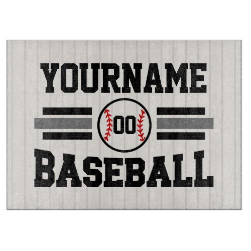 Personalized Retro Baseball Player NAME Team Cutting Board
