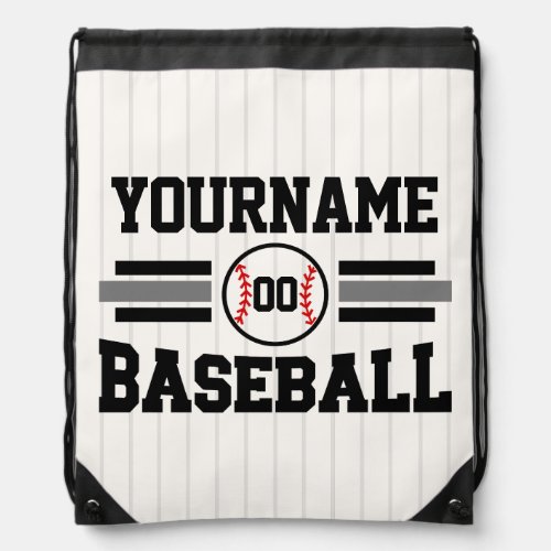 Personalized Retro Baseball Player NAME Team Drawstring Bag