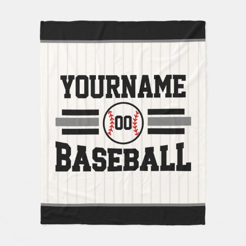 Personalized Retro Baseball Player NAME Team Fleece Blanket