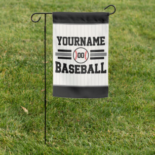 Personalized Retro Baseball Player NAME Team Garden Flag