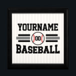 Personalized Retro Baseball Player NAME Team Gift Box<br><div class="desc">Personalized ADD NAME Baseball Team Player Hobby or School Game design - Customize with your Name or Custom Text!</div>