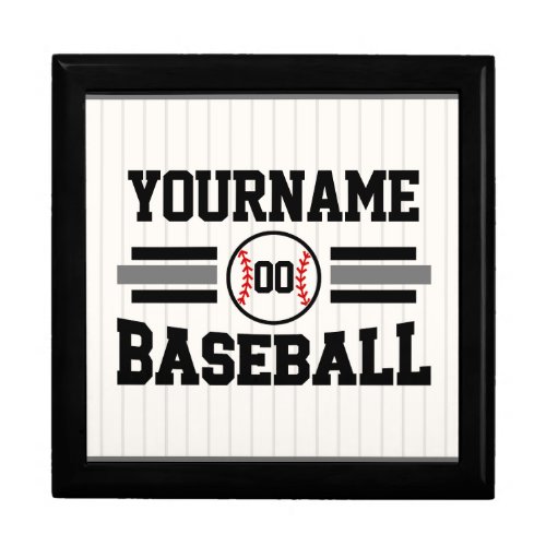 Personalized Retro Baseball Player NAME Team Gift Box