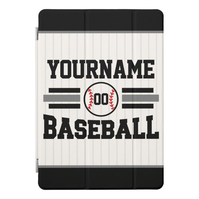 Personalized Retro Baseball Player NAME Team iPad Pro Cover (Front)