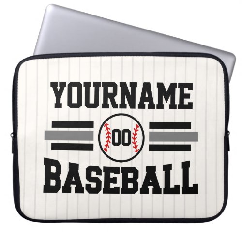 Personalized Retro Baseball Player NAME Team Laptop Sleeve