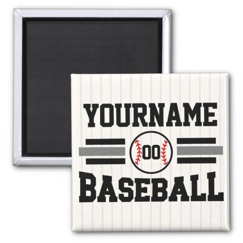 Personalized Retro Baseball Player NAME Team Magnet