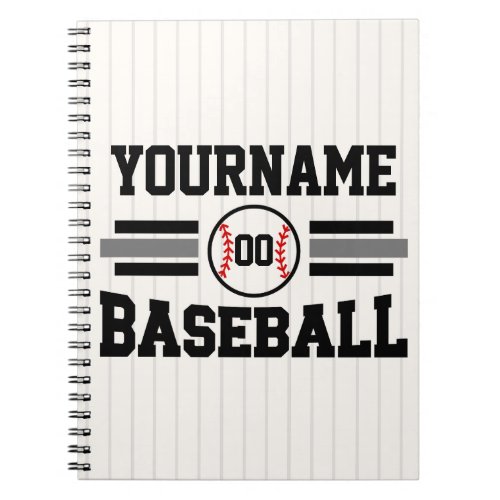 Personalized Retro Baseball Player NAME Team Notebook