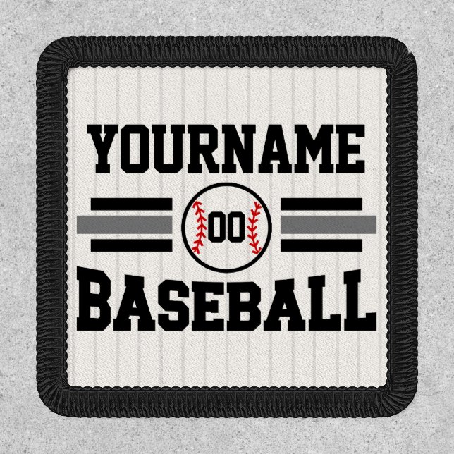 Personalized Retro Baseball Player NAME Team Patch (Front)
