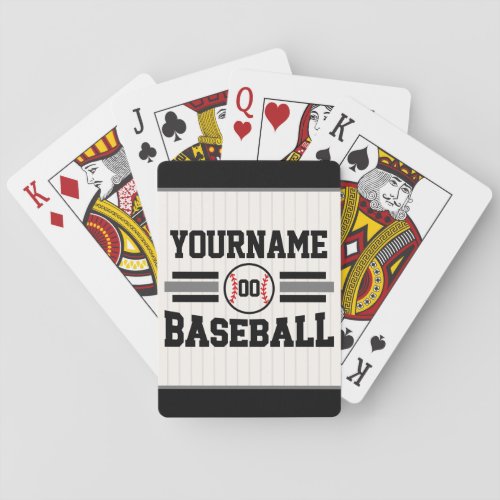 Personalized Retro Baseball Player NAME Team Playing Cards