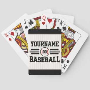 Personalized Retro Baseball Player NAME Team Poker Cards