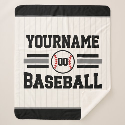 Personalized Retro Baseball Player NAME Team Sherpa Blanket