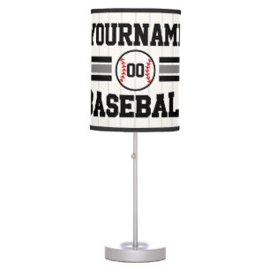Personalized Retro Baseball Player NAME Team Table Lamp