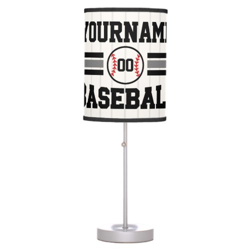 Personalized Retro Baseball Player NAME Team Table Lamp