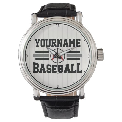 Personalized Retro Baseball Player NAME Team Watch