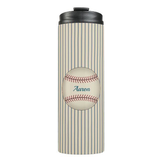 Personalized Retro Baseball Thermal Tumbler  (Front)