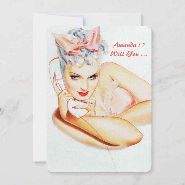Personalized retro be my bridesmaid/maid of honor invitation (Front)