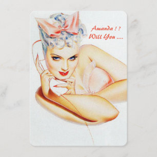 Personalized retro be my bridesmaid/maid of honor invitation