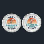Personalized Retro Best Grandpa By Par Fathers Day Cufflinks<br><div class="desc">Retro Best Grandpa By Par design you can customize for the recipient of this cute golf theme design. Perfect gift for Father's Day or grandfather's birthday. The text "GRANDPA" can be customized with any dad moniker by clicking the "Personalize" button.</div>
