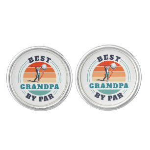 Personalized Retro Best Grandpa By Par Fathers Day Cufflinks