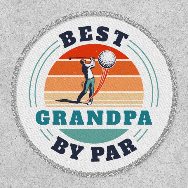 Personalized Retro Best Grandpa By Par Fathers Day Patch (Front)