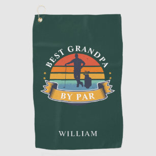 Personalized Retro Best Grandpa By Par Retirement Golf Towel