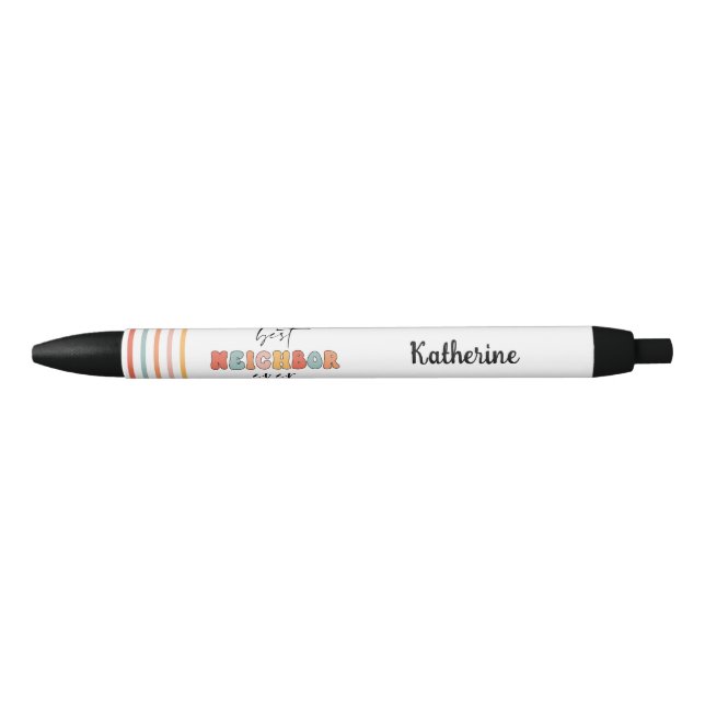 Personalized Retro Best Neighbor Ever Cute Pen (Front)