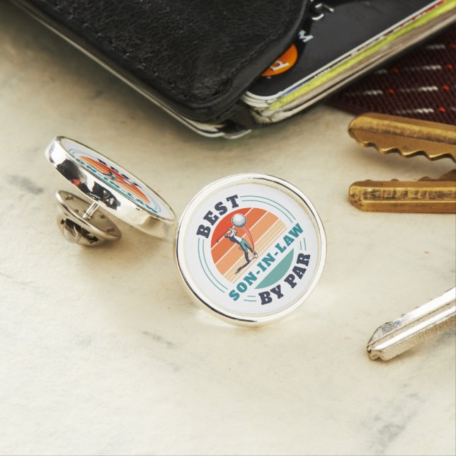 Personalized Retro Best Son in Law By Par Keepsake Lapel Pin (In Situ)
