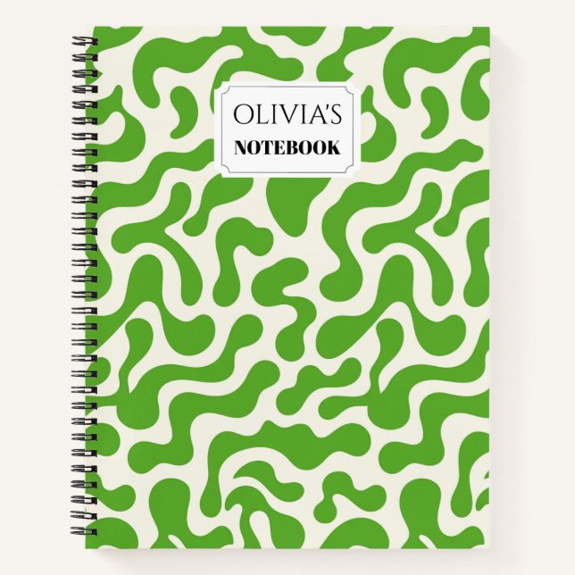 Personalized Retro Blob Spiral Notebook (Front)