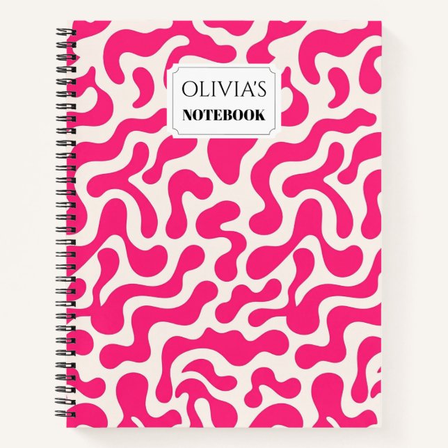 Personalized Retro Blob Spiral Notebook (Front)