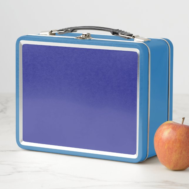 Personalized Retro Blue Metal Lunchbox Gift (In Situ)