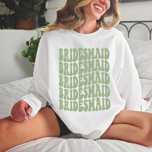 Personalized Retro Boho Sage Green Bachelorette Sweatshirt