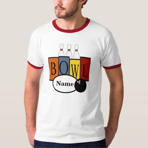 Personalized Retro Bowling Tee Shirt Gift