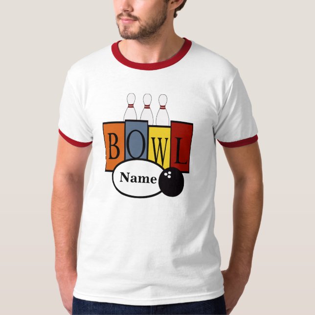 Personalized Retro Bowling Tee Shirt Gift (Front)