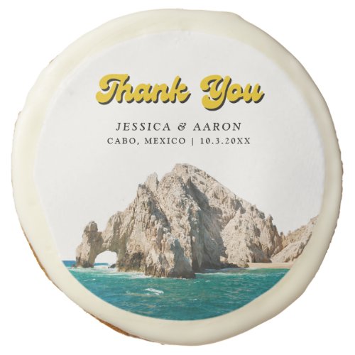 Personalized Retro Cabo Wedding Favor Cookies