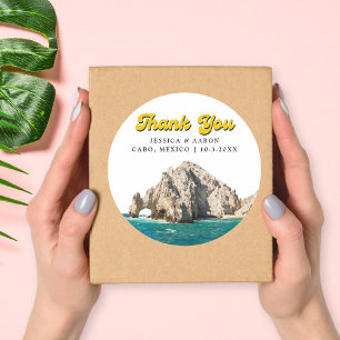 Personalized Retro Cabo Wedding Favor Stickers