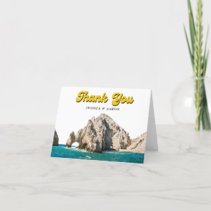 Personalized Retro Cabo Wedding Thank You Note Card