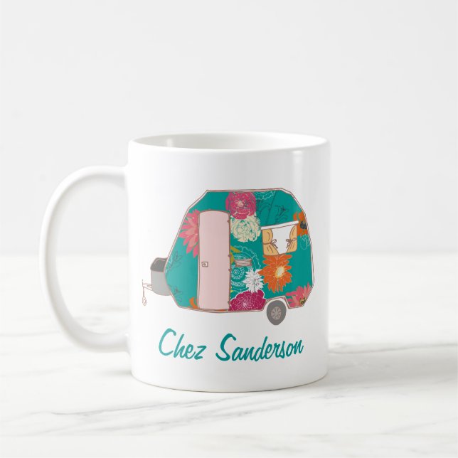 Personalized Retro Caravan Art Mugs (Left)