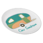Personalized Retro Caravans Melamine Plate (Right Side)