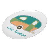 Personalized Retro Caravans Melamine Plate (Left Side)