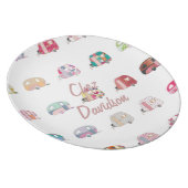 Personalized Retro Caravans Melamine Plates (Right Side)