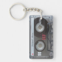Retro Music Cassette Tapes Key Fob Wristlet Keychain