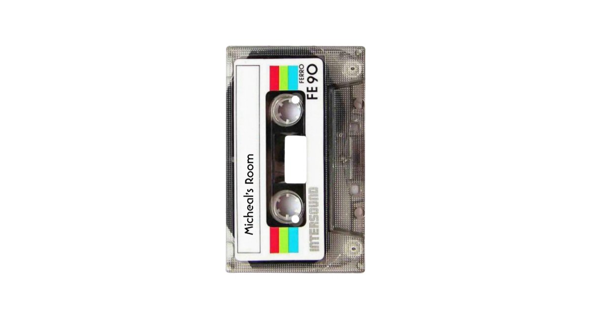 VINTAGE AUDIO CASSETTE TAPE PATTERN 2 GANG LIGHT SWITCH PLATE MUSIC STUDIO DECOR