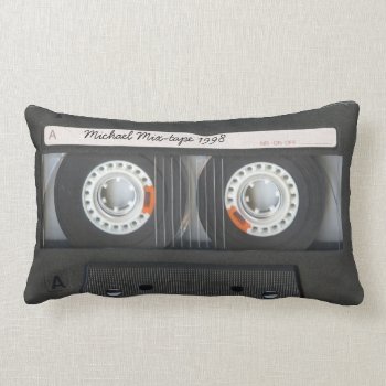 Personalized Retro Cassette Mix-tape Lumbar Pillow by AV_Designs at Zazzle