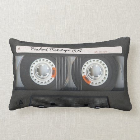 Personalized Retro Cassette Mix-tape Lumbar Pillow